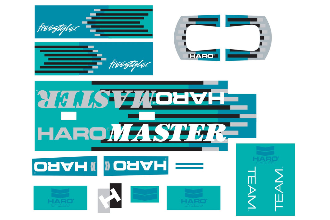 1988 DECALS TEAM MASTER TURQUOISE/MINT - BLACK/CHROME